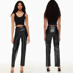 ARITZIA Wilfred The Melina Pant Black Faux
Vegan Leather 2 High Rise Straight